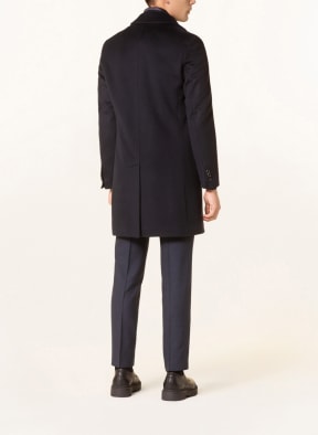 EDUARD DRESSLER Wool coat RICK with removable trim, Color: DARK BLUE (Image 1)