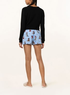P.J.Salvage Schlafshorts aus Flanell, Farbe: HELLBLAU/ BRAUN/ SCHWARZ (Bild 1)