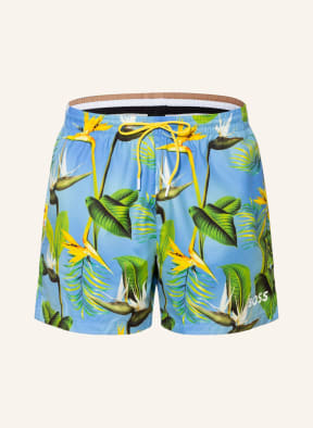 BOSS Badeshorts PIRANHA, Farbe: HELLBLAU/ GRÜN/ DUNKELGELB (Bild 1)