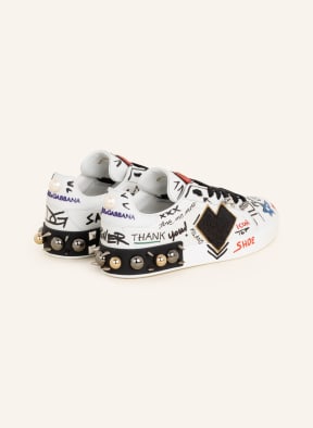 DOLCE & GABBANA Sneakers PORTOFINO with rivets and sequins, Color: WHITE (Image 1)