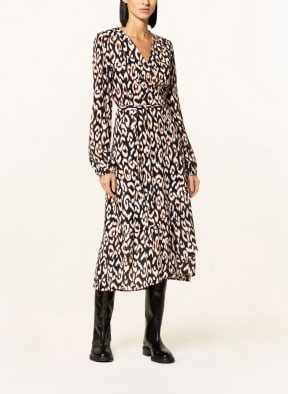 DESOTO Wrap dress KADA, Color: BLACK/ LIGHT BROWN/ BROWN (Image 1)