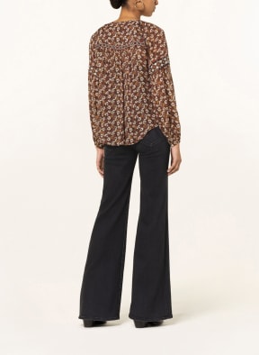 Pepe Jeans Blouse NEVA with decorative gems, Color: DARK BROWN/ DARK RED/ DARK YELLOW (Image 1)