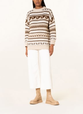 WEEKEND MaxMara Sweater DIZZY, Color: ECRU/ BROWN/ LIGHT GRAY (Image 1)