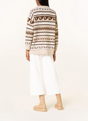 WEEKEND MaxMara Sweater DIZZY, Color: ECRU/ BROWN/ LIGHT GRAY (Image 1)