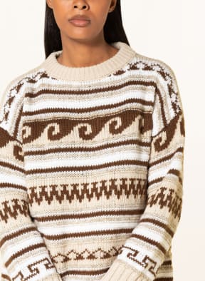 WEEKEND MaxMara Sweater DIZZY, Color: ECRU/ BROWN/ LIGHT GRAY (Image 1)