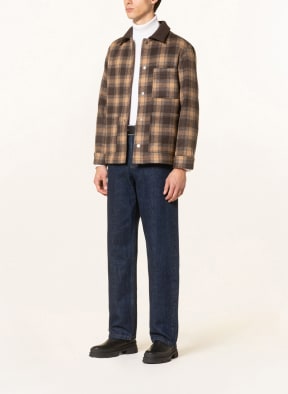 A.P.C. Overshirt EMILE, Color: BROWN/ BEIGE/ BLUE (Image 1)
