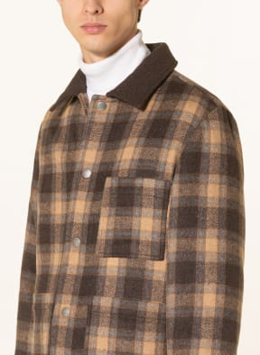 A.P.C. Overshirt EMILE, Color: BROWN/ BEIGE/ BLUE (Image 1)