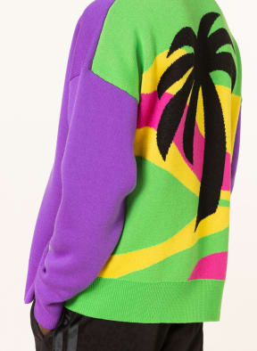 Palm Angels Oversized-Pullover, Farbe: SCHWARZ/ LILA/ GELB (Bild 1)