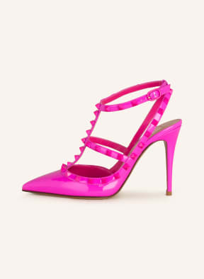 VALENTINO GARAVANI Pumps ROCKSTUD with rivets, Color: NEON PINK (Image 1)