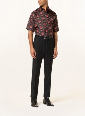 FENDI Short sleeve shirt comfort fit in silk , Color: BLACK/ RED (Image 1)