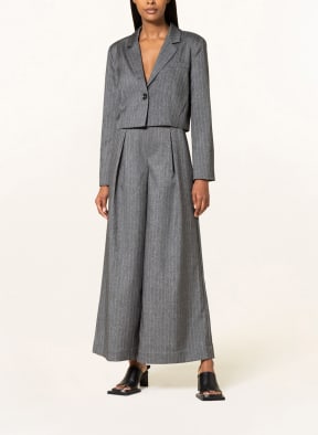 GESTUZ Wide leg trousers ALINA, Color: GRAY/ WHITE (Image 1)