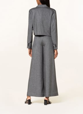 GESTUZ Wide leg trousers ALINA, Color: GRAY/ WHITE (Image 1)