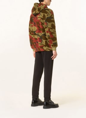 STONE ISLAND Teddy hoodie , Color: LIGHT GREEN/ KHAKI/ RED (Image 1)