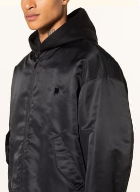 VALENTINO Oversized blouson with lambskin , Color: BLACK (Image 1)