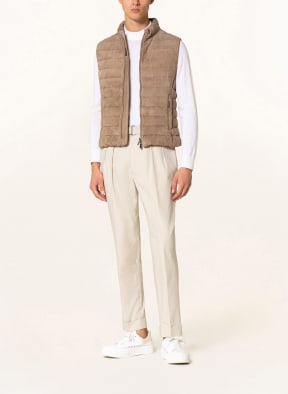 MOORER Leather vest CALAF-UR, Color: LIGHT BROWN (Image 1)