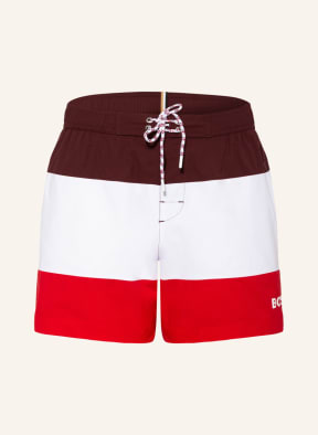 BOSS Badeshorts MIRO, Farbe: WEISS/ ROT (Bild 1)