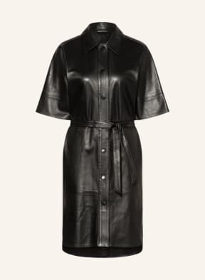 EMPORIO ARMANI Hemdblusenkleid aus Leder, Farbe: SCHWARZ (Bild 1)