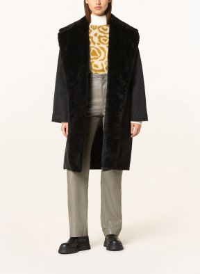 ESSENTIEL ANTWERP Oversized-Mantel CI mit Kunstfell, Farbe: SCHWARZ (Bild 1)