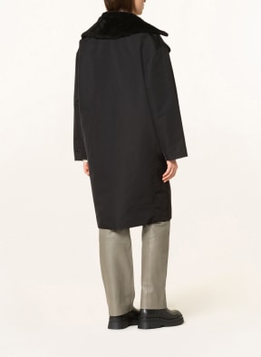 ESSENTIEL ANTWERP Oversized-Mantel CI mit Kunstfell, Farbe: SCHWARZ (Bild 1)