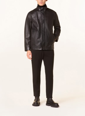 BOSS Leather jacket MAXI, Color: BLACK (Image 1)