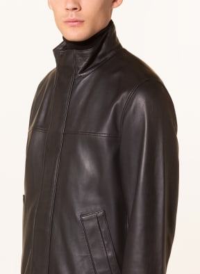 BOSS Leather jacket MAXI, Color: BLACK (Image 1)