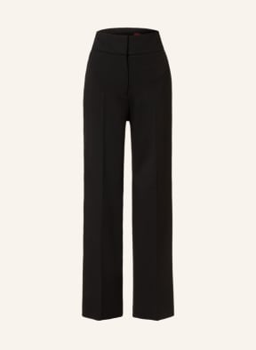 HUGO Wide leg trousers HIMIA made of jersey, Color: BLACK (Image 1)