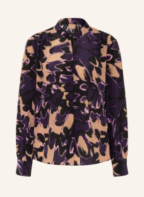 BOSS Silk blouse BANORA , Color: BEIGE/ BLACK/ PURPLE (Image 1)