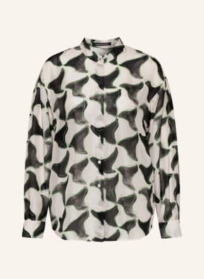 LUISA CERANO Silk blouse, Color: WHITE/ BLACK/ GREEN (Image 1)