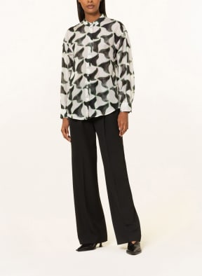 LUISA CERANO Silk blouse, Color: WHITE/ BLACK/ GREEN (Image 1)