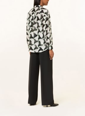 LUISA CERANO Silk blouse, Color: WHITE/ BLACK/ GREEN (Image 1)