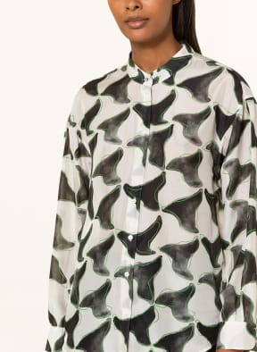 LUISA CERANO Silk blouse, Color: WHITE/ BLACK/ GREEN (Image 1)
