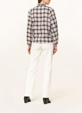oui Blouse, Color: WHITE/ BLACK/ COGNAC (Image 1)