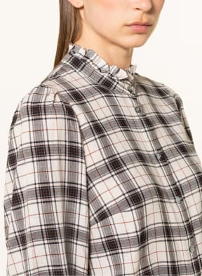 oui Blouse, Color: WHITE/ BLACK/ COGNAC (Image 1)