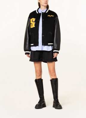 SANDRO Blouson im Materialmix, Farbe: SCHWARZ/ GELB (Bild 1)