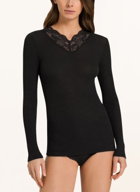 HANRO Long sleeve shirt NORA, Color: BLACK (Image 1)