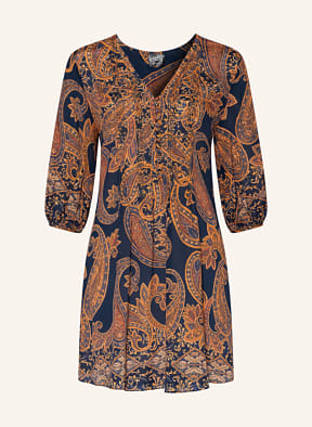 MARYAN MEHLHORN Strandkleid MEMORY mit Seide und 3/4-Arm , Farbe: DUNKELBLAU/ DUNKELORANGE (Bild 1)