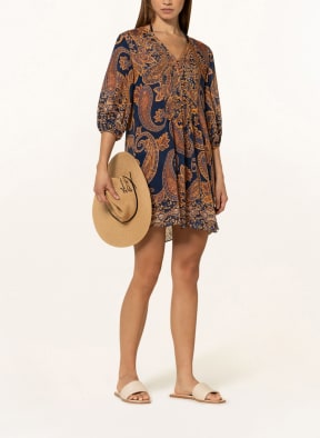 MARYAN MEHLHORN Strandkleid MEMORY mit Seide und 3/4-Arm , Farbe: DUNKELBLAU/ DUNKELORANGE (Bild 1)