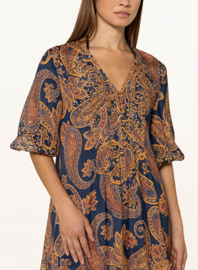 MARYAN MEHLHORN Strandkleid MEMORY mit Seide und 3/4-Arm , Farbe: DUNKELBLAU/ DUNKELORANGE (Bild 1)