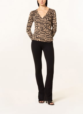 Phase Eight Shirt blouse FLORA in wrap look , Color: BLACK/ CAMEL (Image 1)