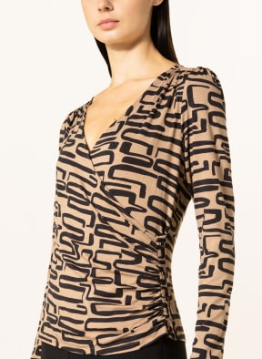Phase Eight Shirt blouse FLORA in wrap look , Color: BLACK/ CAMEL (Image 1)