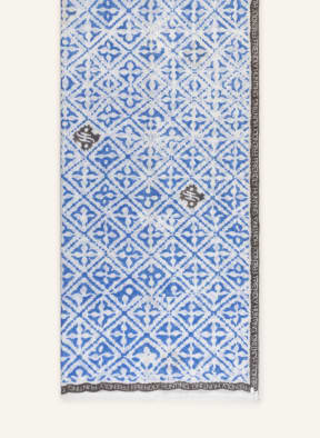 friendly hunting Cashmere scarf EYES OF MARAKESH, Color: WHITE/ LIGHT BLUE (Image 1)