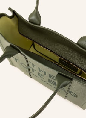 MARC JACOBS Shopper THE LEATHER TOTE BAG, Color: GREEN (Image 1)