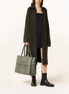 MARC JACOBS Shopper THE LEATHER TOTE BAG, Color: GREEN (Image 1)