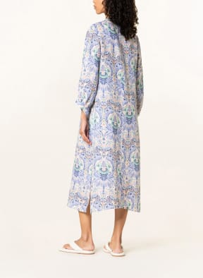 lilienfels Hemdblusenkleid aus Leinen , Farbe: WEISS/ HELLBLAU/ HELLORANGE (Bild 1)