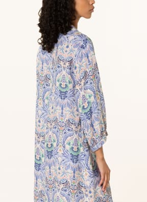 lilienfels Hemdblusenkleid aus Leinen , Farbe: WEISS/ HELLBLAU/ HELLORANGE (Bild 1)