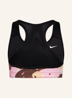 Nike Sport-BH SWOOSH , Farbe: SCHWARZ/ COGNAC/ DUNKELBRAUN (Bild 1)