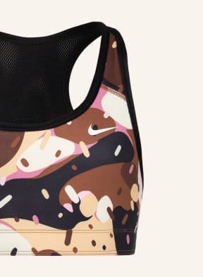 Nike Sport-BH SWOOSH , Farbe: SCHWARZ/ COGNAC/ DUNKELBRAUN (Bild 1)