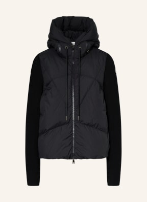 MONCLER Down jacket in mixed materials, Color: BLACK (Image 1)