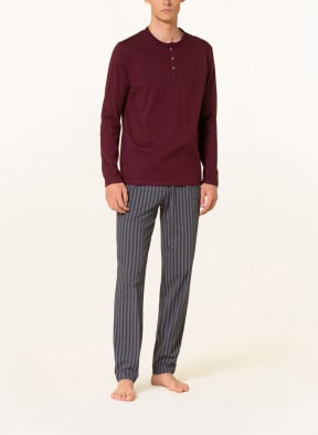SCHIESSER Pajamas FASHION NIGHTWEAR, Color: DARK RED/ DARK BLUE (Image 1)