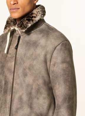 Acne Studios Leather jacket with lambskin, Color: BROWN (Image 1)